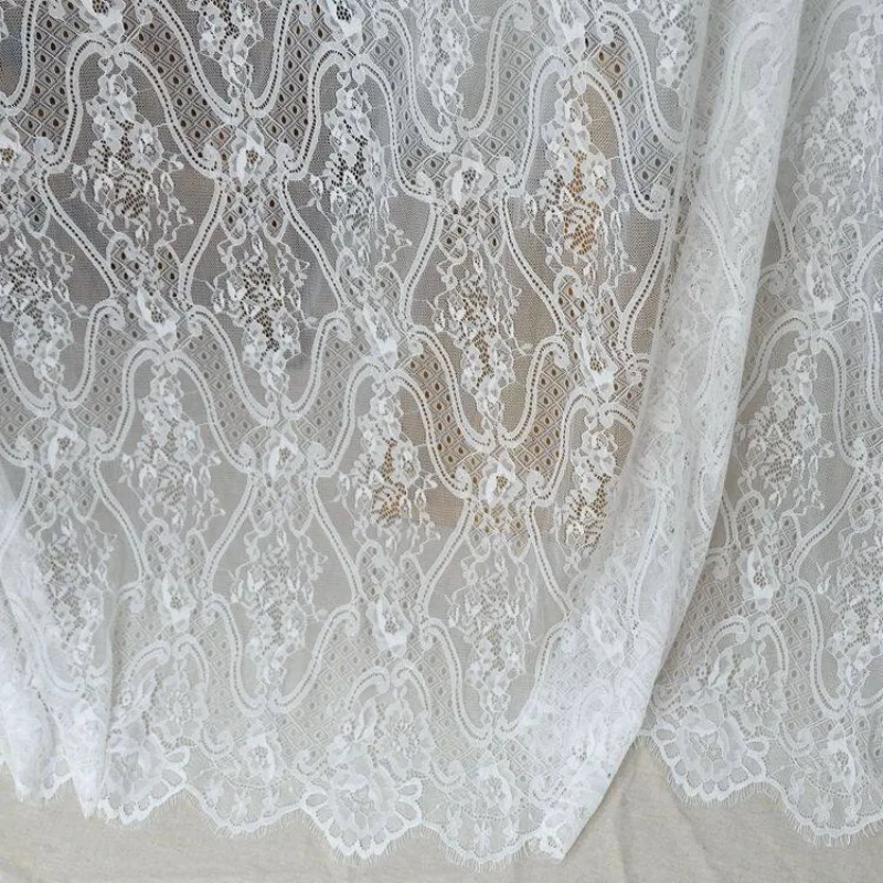 宮殿古典的な花まつげレースのウェディングドレスチャイナドレス素材-diy-衣類カーテンアクセサリー幅-15-メートル