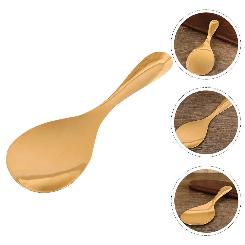 

Brass Rice Spoon Non-Stick Reusable Practical Spatula for Home Restaurant Rice Paddle Brass Scoop Large Spoon