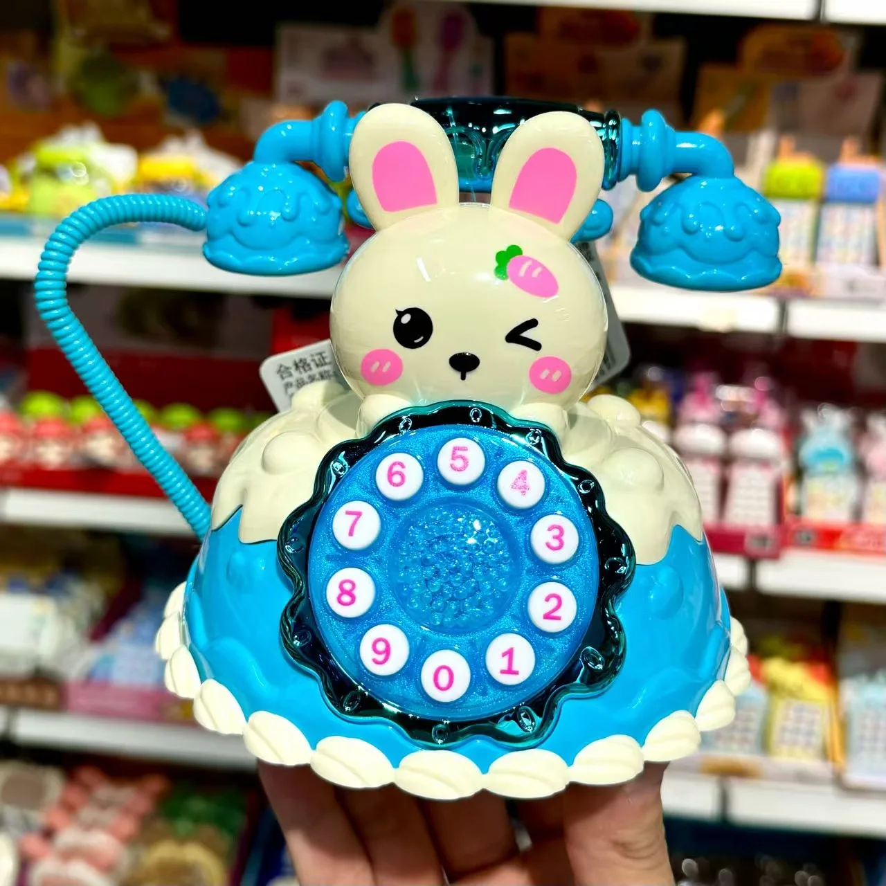 Crianças capivara multifuncional telefone simulação coelho dos desenhos animados retro telefone fixo com música leve educação precoce quebra-cabeça brinquedos