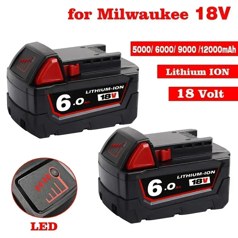 

GO Original 18V 6.0Ah Replacement Lithium Ion Battery For Milwaukee M18 Power Tool Batteries 48-11-1815 48-11-1850 48-11-1860 Z5