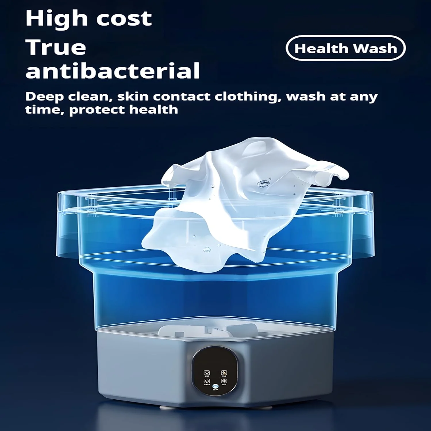 Portable washing machine, 12L folding  washing machine, deep cleaning underwear, baby clothes and  small clothes, suitable for a