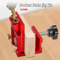 Pocket Hole Drill Guide Dowel Jig Oblique Hole Locator Drilling Kit WIth 9.5mm Drill Bit  Aluminum Alloy Woodworker DIY Tools