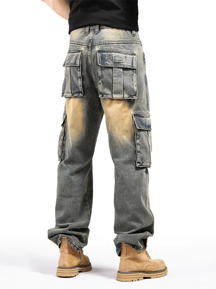 Fashion Trend Jeans Man Hiphop Skateboarders Denim Pants Autumn Winter Cowboy Trousers Loose Men Big Size Hip Hop