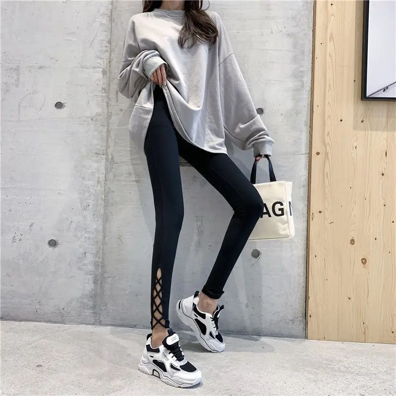 امرأة سوداء الرياضة طماق الترفيه شريط الطباعة الصوف مبطن Mujer تشكيل القرفصاء الأزرق هندسية صحية تمتد معزول