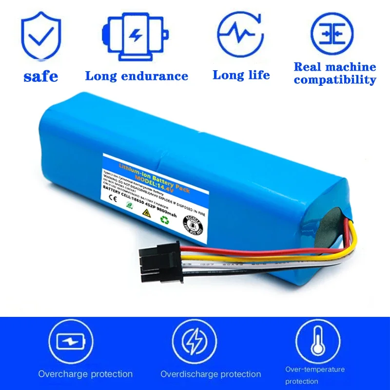 14.4V 4S2P Battery pack ,Replacement For XiaoMi Lydsto R1 Roidmi Eve Viomi S9 Dreame D9 Robot Vacuum Cleaner battery