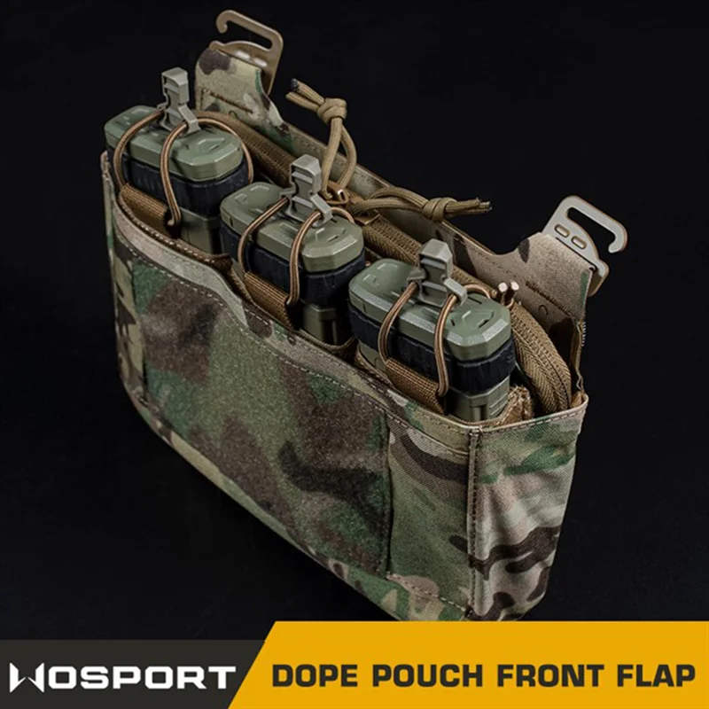 Imagem -03 - Tactical Frente Flap Triplo Magazine Insert Bolsa Canguru Abdominal Fanny Pack para Airsoft Peito Rig Dope Double Stack