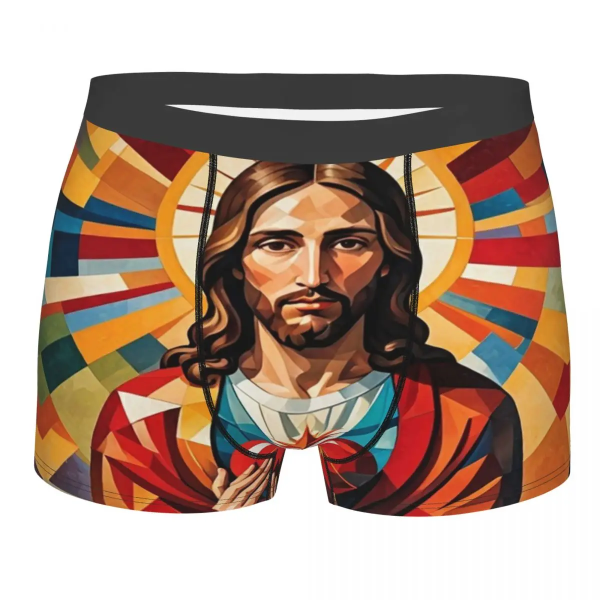 Custom Religious Jesus Print Boxer Shorts For Men Sexy 3D Print Underwear Panties Briefs Breathable Underpants