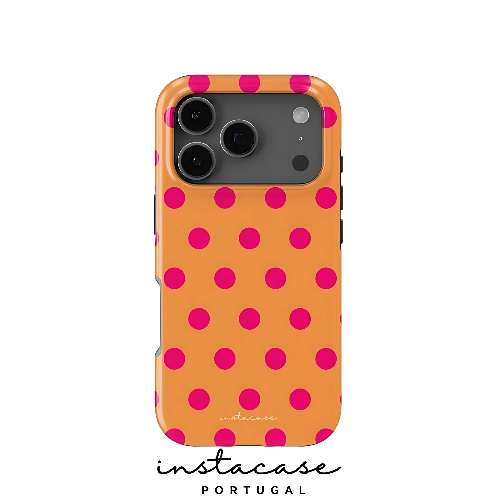 Orange Polka Dot InstaCase Phone Case for Samsung Galaxy S23 S24 S25 S26 FE Plus Ultra Edge 5G Luxury Double-layer Back Cover