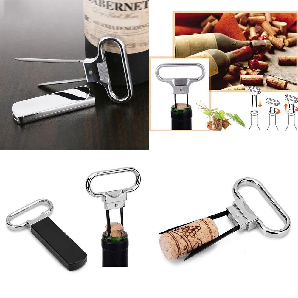 Portable Stainless Steel Wine Opener Handheld Type Bottle Pumps Corkscrew Opener Wine Opener Tool for Bars Cork Puller Foil