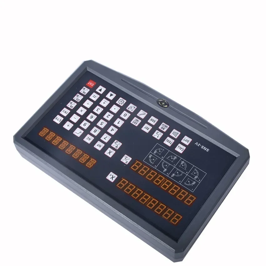 Complete Set SNS-2V 2 Axis DRO Digital Readout with 2PCS Linear Scales Encoder for Mill Lathe Maching  Precision Measurement