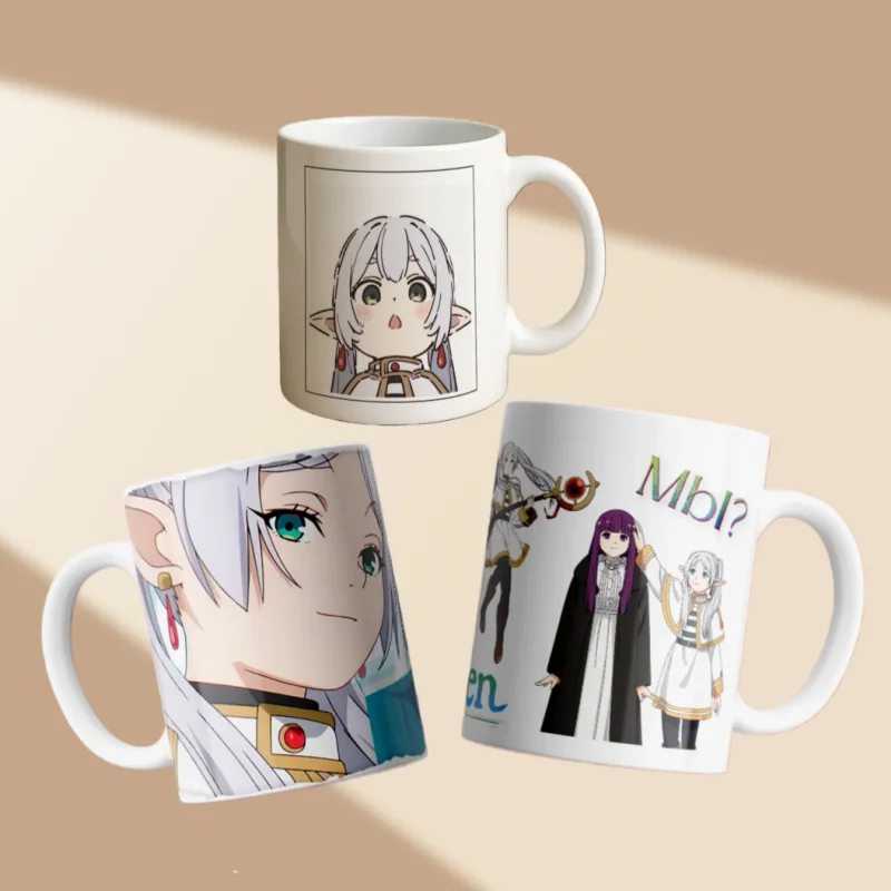 Portrait Poster Ceramic Mug for Frieren: Beyond Journey's End Frieren Fern Stark  Couple Close-Up Drinkware Anime Scene Gift