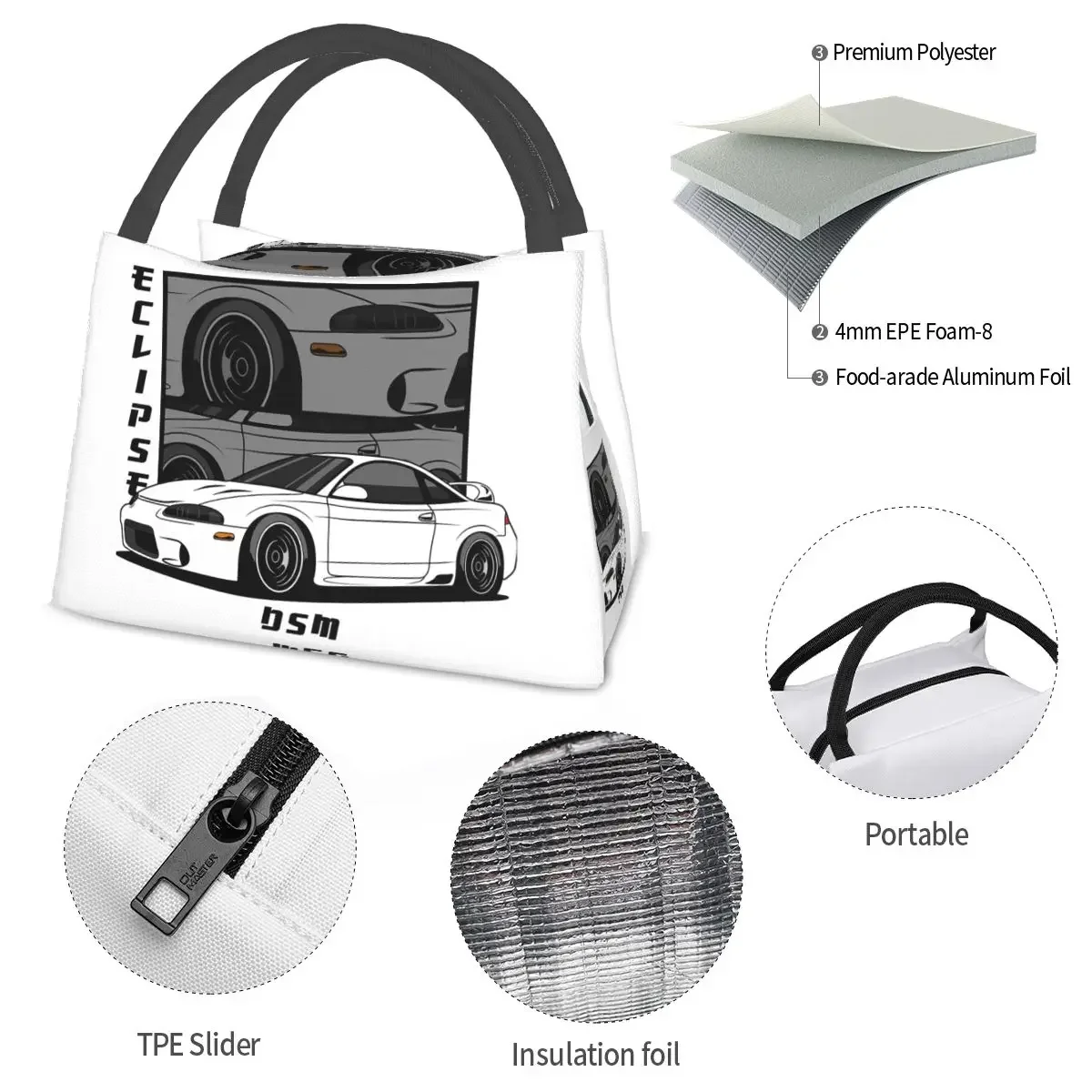 Eclipse 2G Comic Insulated Lunch Bag for Women Children Portable Food Boxes Thermal Lunch Box Tote