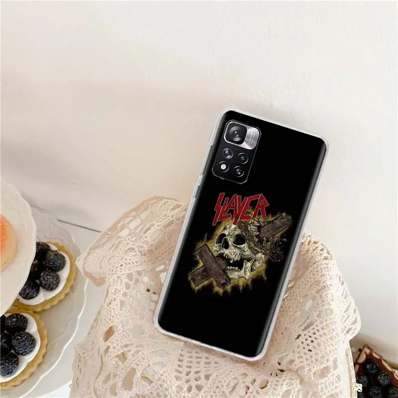 Slayer Heavy Metal Rock Band Phone Case For Xiaomi Poco X3 GT X4 NFC M4 M5 M5S X6 X5 Pro 5G M3 Mi F6 F5 F4 F3 F2 F1 M2 Capa Coqu