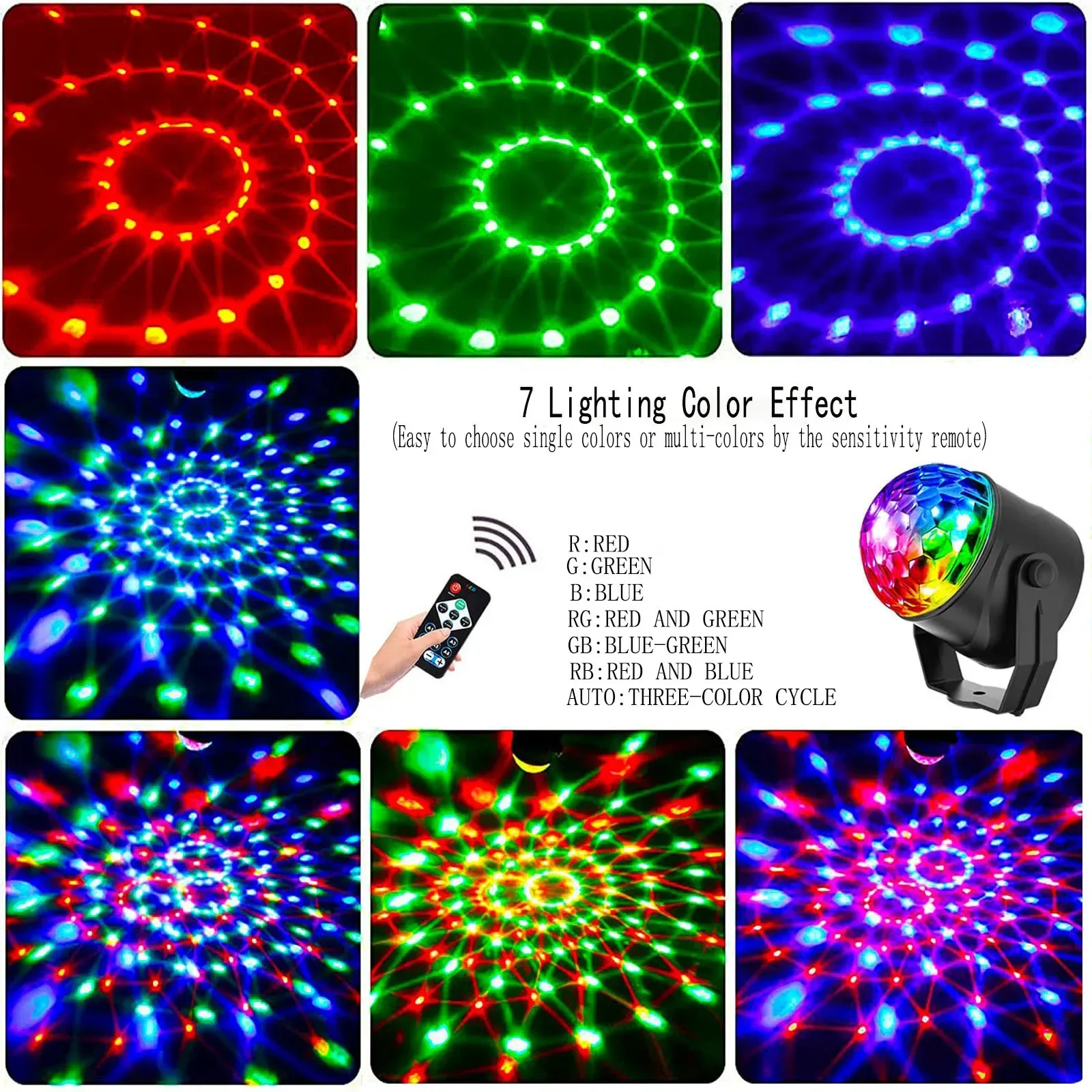 Party Lights Disco Balls Decor with Remote Control, Sound Activated Music Sync Stage Strobe DJ Lights Party Decorations Supplies