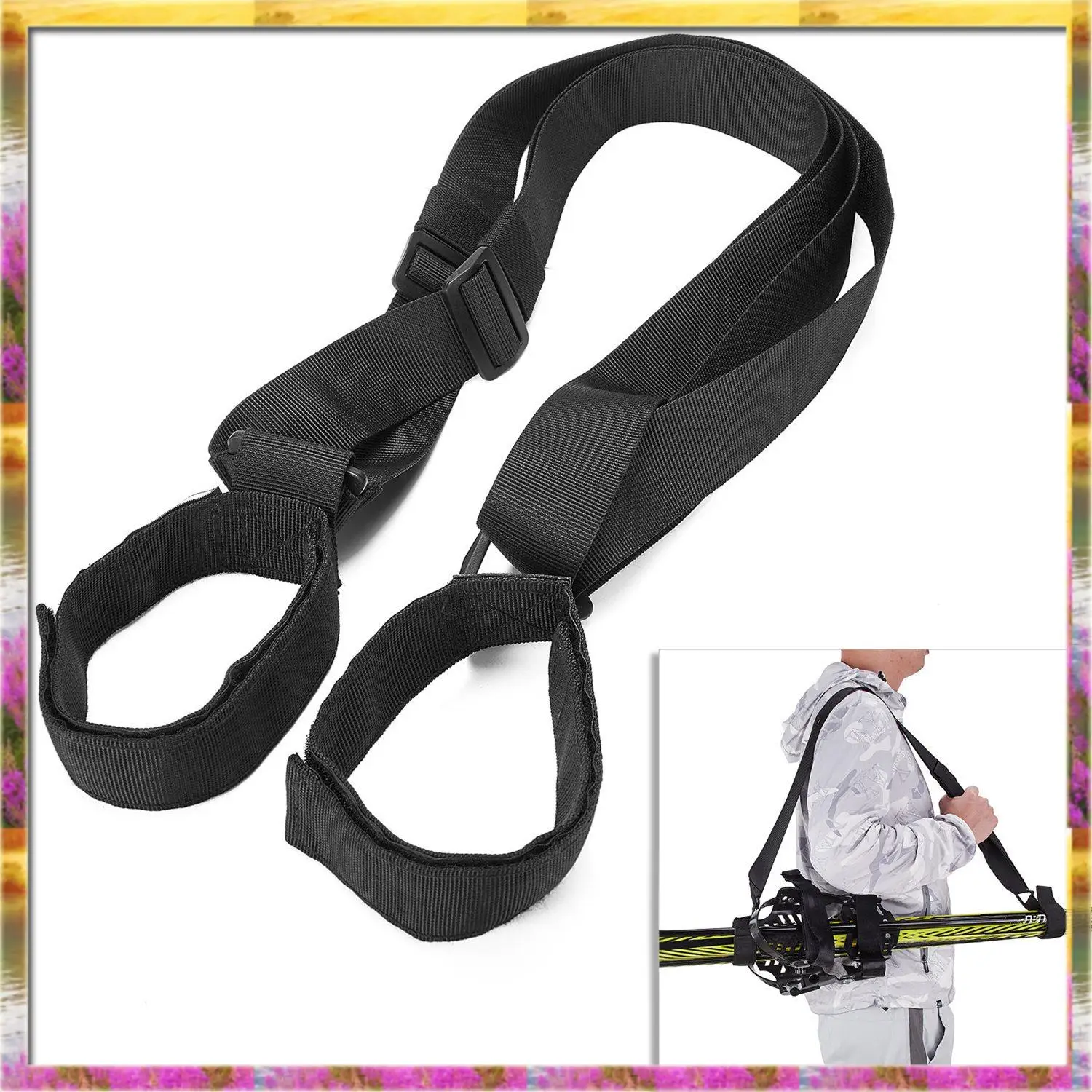 حزام كتف للتزلج صديق للميزانية، حزام ظهر للتزلج قابل للتعديل، حزام حبال للرجال والنساء والأطفال