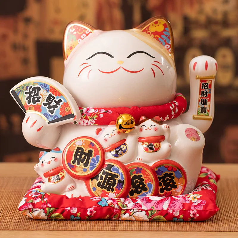 Maneki Neko automatic beckoning decorative item, electric gift for opening, prosperity home, living room cash register craft