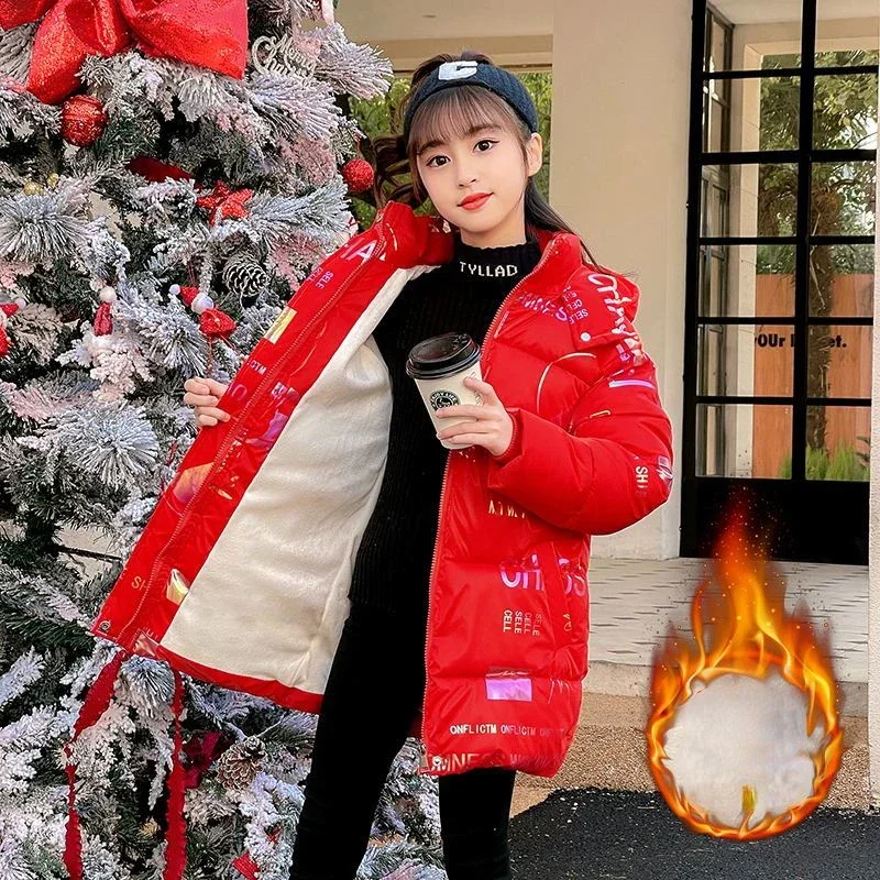 

Зимняя пуховая хлопковая куртка для девочек, детская модная хлопковая верхняя одежда, зимняя одежда для девочек 7, 9, 10 лет, пуховые парки для девочек, пальто