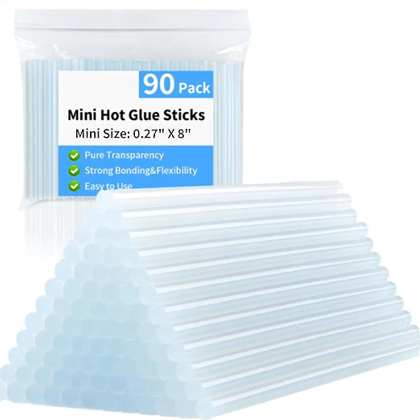 

Mini Glue Sticks Clear Hot Melt Adhesive Sticks 90 Piece Clear Craft Bond Sealing Wood Glass Repairing Decoration For School