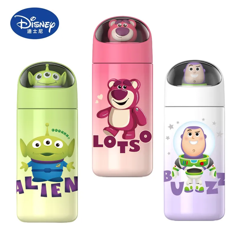 350ML Disney thermos cup kawaii Lotso Alien Buzz Lightyear Portable water cup Cute insulated cup for girls