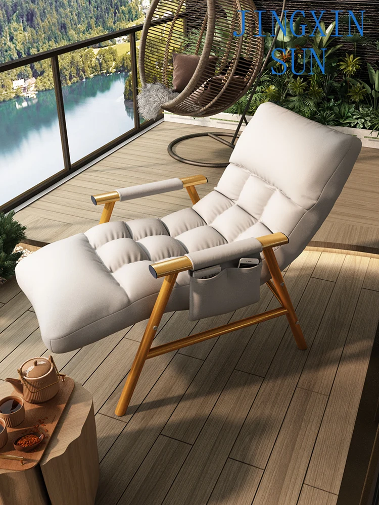 Balcony leisure chair can lie down and sleep, lazy sofa, lunch lounge chair, household bedroom small sofa