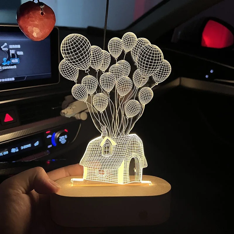 Birthday gift girl high-end niche night light solid wood creative practical ornament