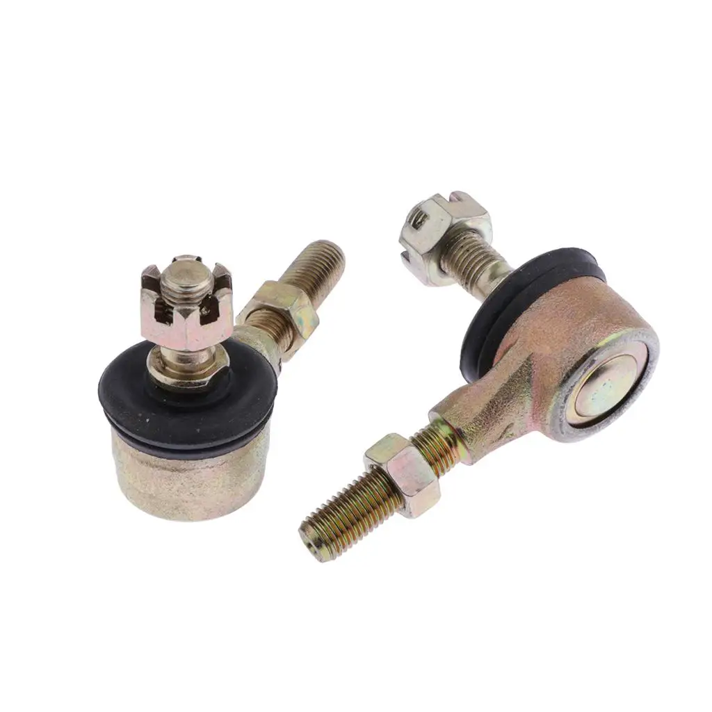 Metal Bolt Tie Rod End Ball Joiner Adjustable 10mm Pair for Dirt Bike ATV Buggy Steering Repair