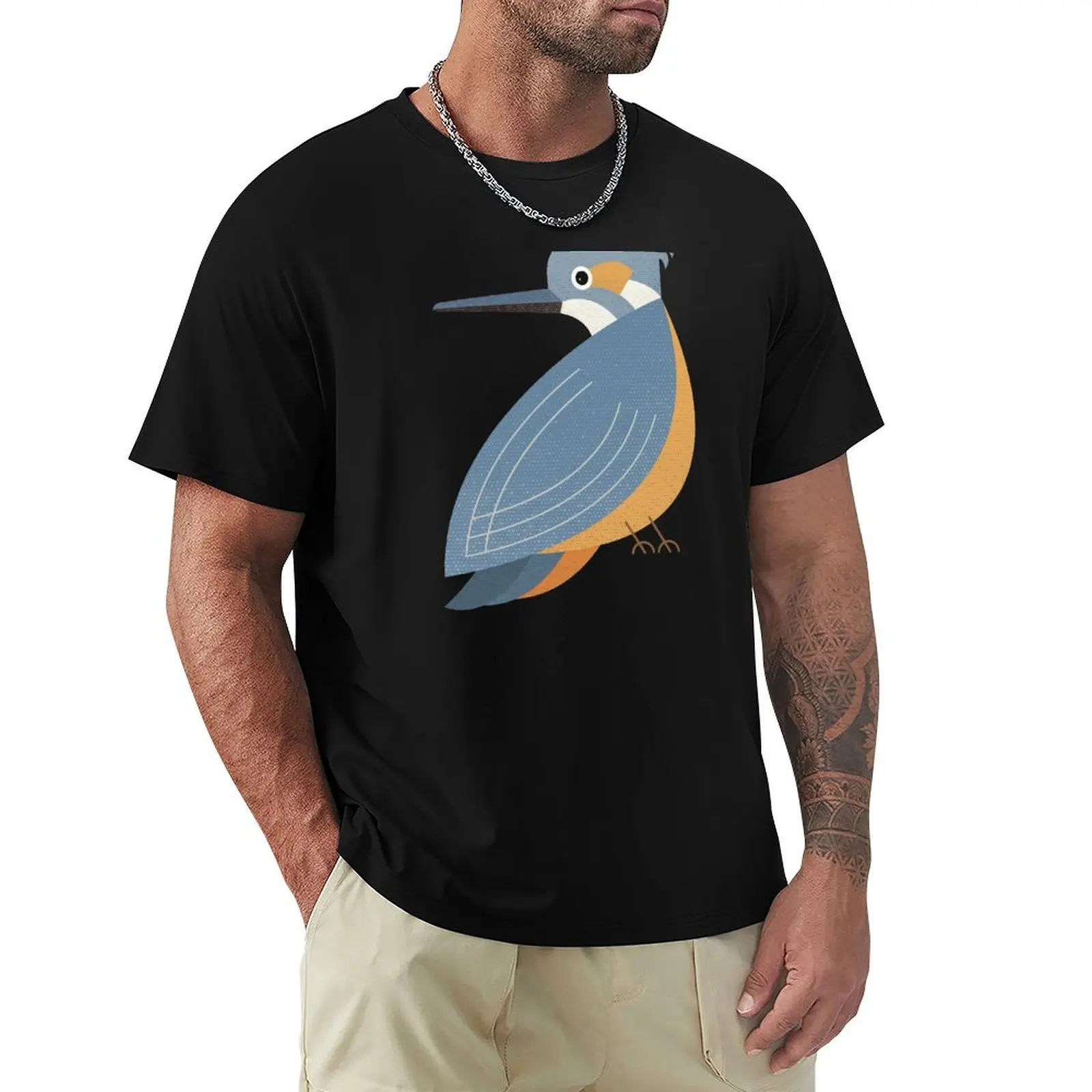 Whimsy Blue-eared Kingfisher T-Shirt printed t shirts for man T-Shirt