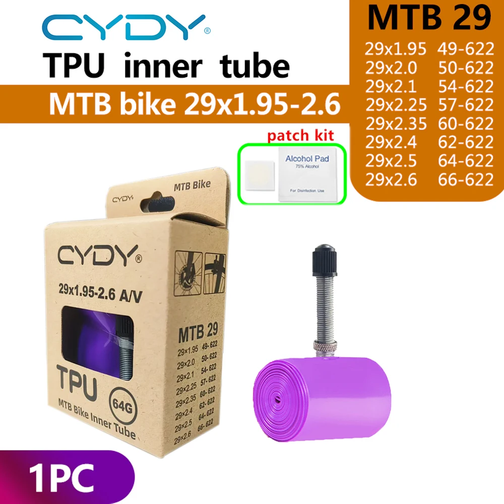 CYDY TPU MTB Binnenband Camera 29 26 27.5 29x1.95-2.6 Inch Mountainbike Band Schraderventiel AV pneu 29er Fietsen Buis