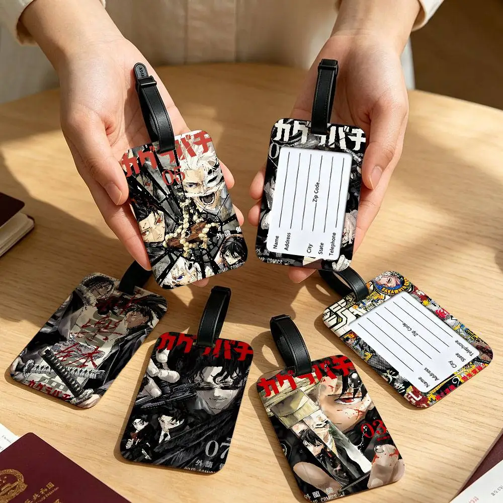 K-Kagurabachi Action-Samurai Anti lost Travel Luggage Tag PVC ID Information Card Holder Baggage Name Label For Outdoor Trip