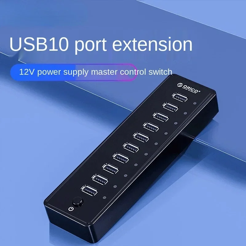 External USB 3.0 Splitter Expander High Speed Industry PC Accessories for MacBook Laptop with 36W Power Adapter