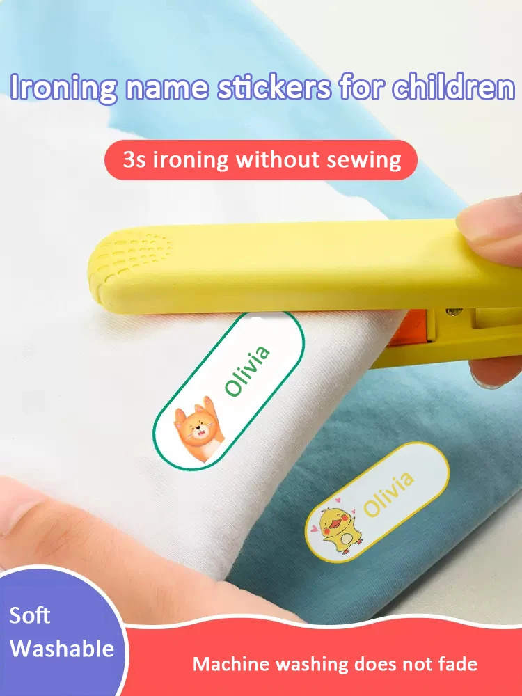 Customized Ironing Seam-free Clothes Name Stickers Waterproof Label School Uniforms Embroider Sewable Cloth Tag Sticker For Kids