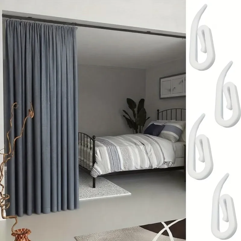 87 pcs Plastic Curtain Hooks with Durable Plastic Material, ideal for Living Room Curtains and Home DIY Window Decor