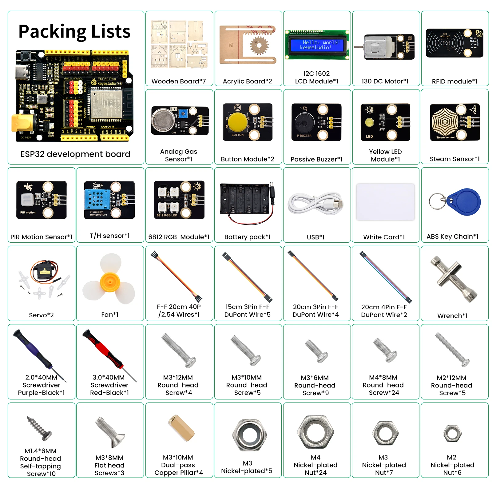 Kidsbits Smart Home Kit for ESP32 Board App Control  Micro Python RFID Function For Arduino IDE C Language DIY Electronic Kit