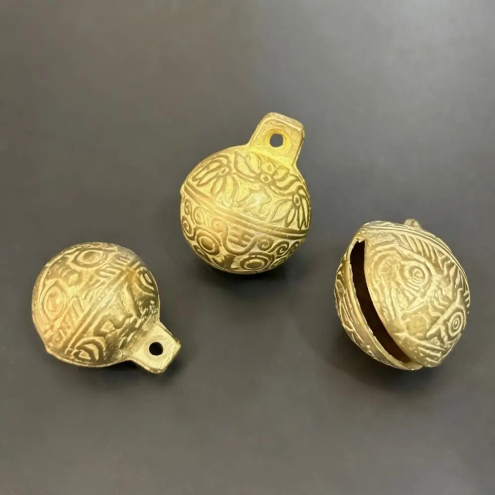 Vintage Style Brass Bell For Pet Tracker Collar Decorative Copper Pendant Lightweight Sound Tool For Dog Cat Daily