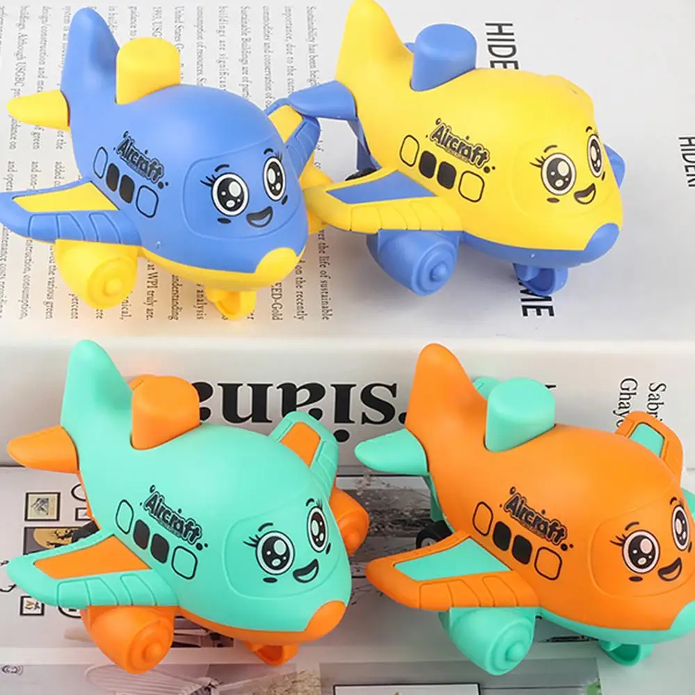 Juguete de avión Press and Go para niños pequeños de 1 a 3 años, avión de dibujos animados con fricción, juego de coche de empuje infantil, regalo