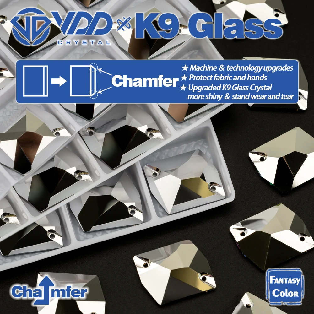 VDD S267 Labrador Chamfer AAAAA Top Quality K9 Glass Sew On Rhinestones Crystal Sewing Flatback Stones For Clothes Wedding Dress