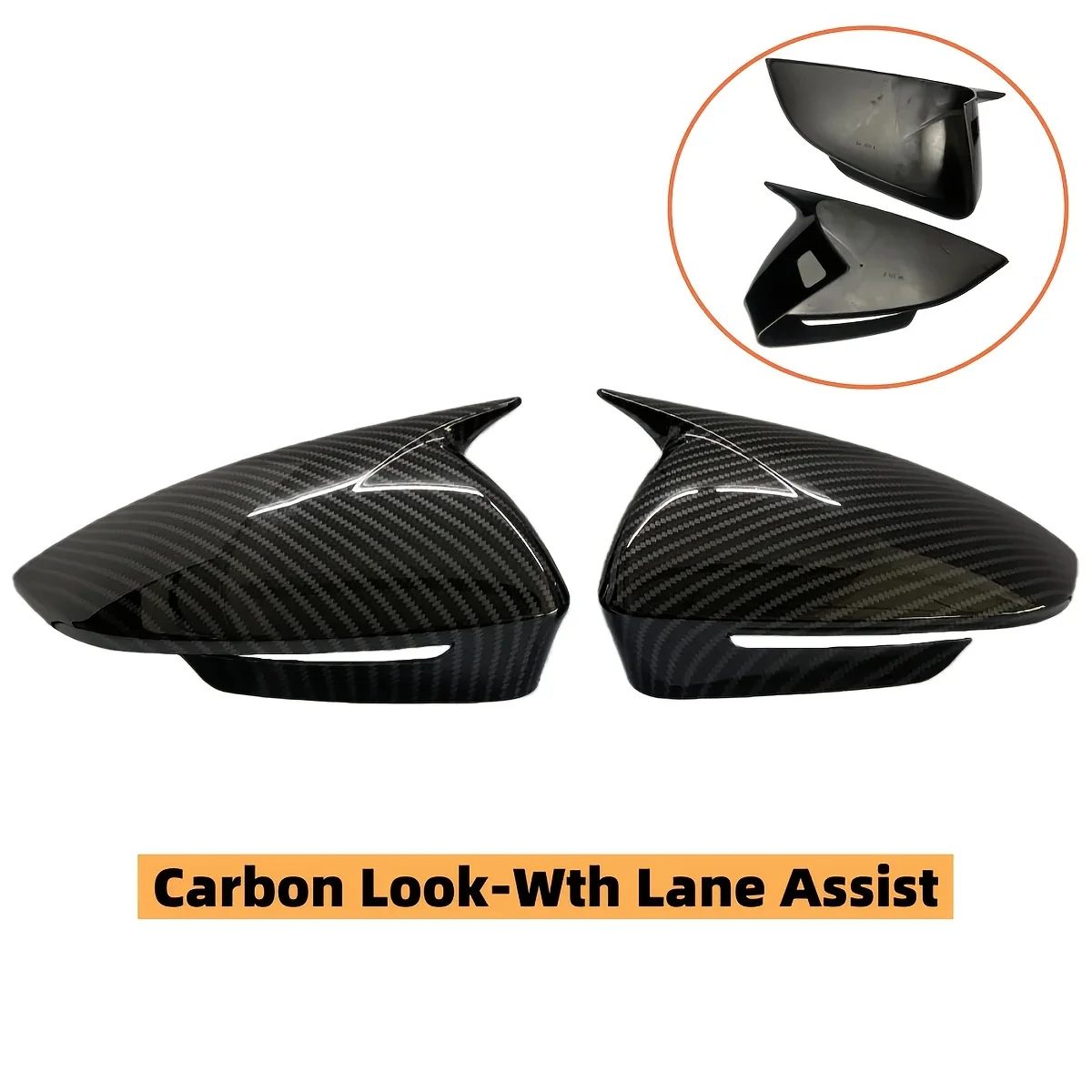 Auto-Spiegelabdeckung für VW Tiguan MK3 2025+ ID.4 ID.5 Nur für LHD Glänzend Schwarz/Carbon-Look Zierleiste Aufkleber Zubehör – Detail 3
