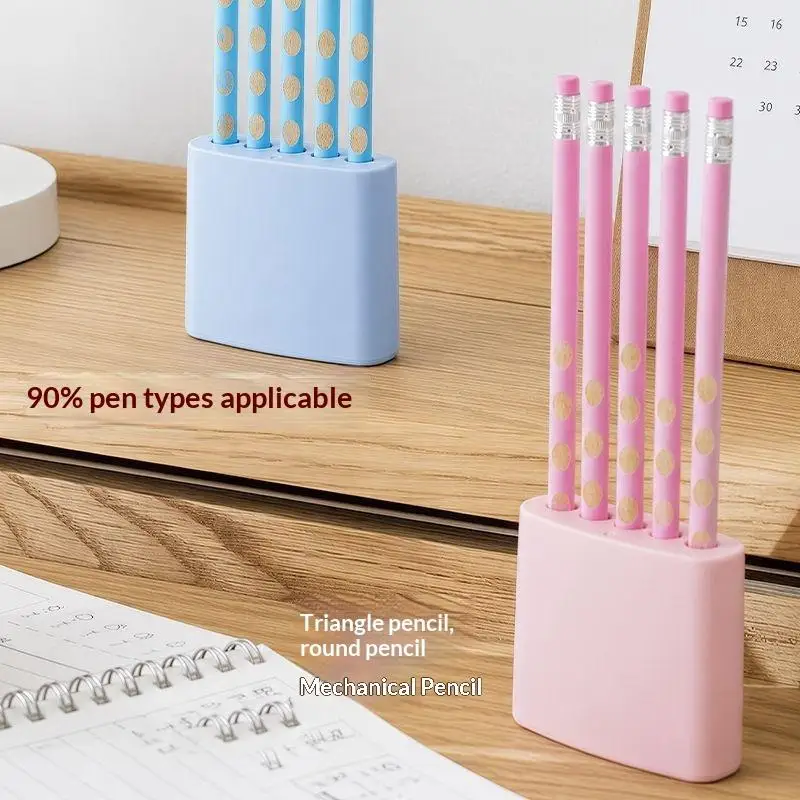 Plastic Pen Holder Partition Pen Organizer Pen Bucket Multi Functional Protective Cover Desktop Storage Box Office Stationery