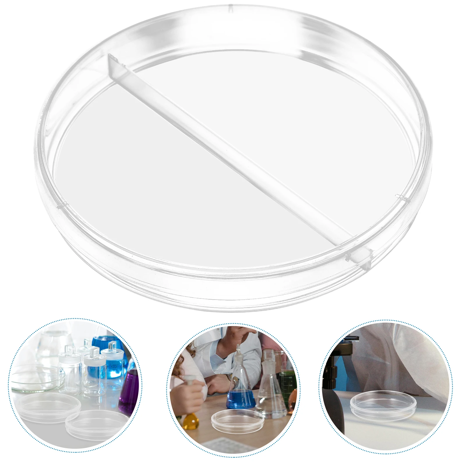 

Plastic Petri Plates 10pcs Set Transparent Science Lab Dishes with Lids for Biology Chemistry Research Cell Culture Experiments