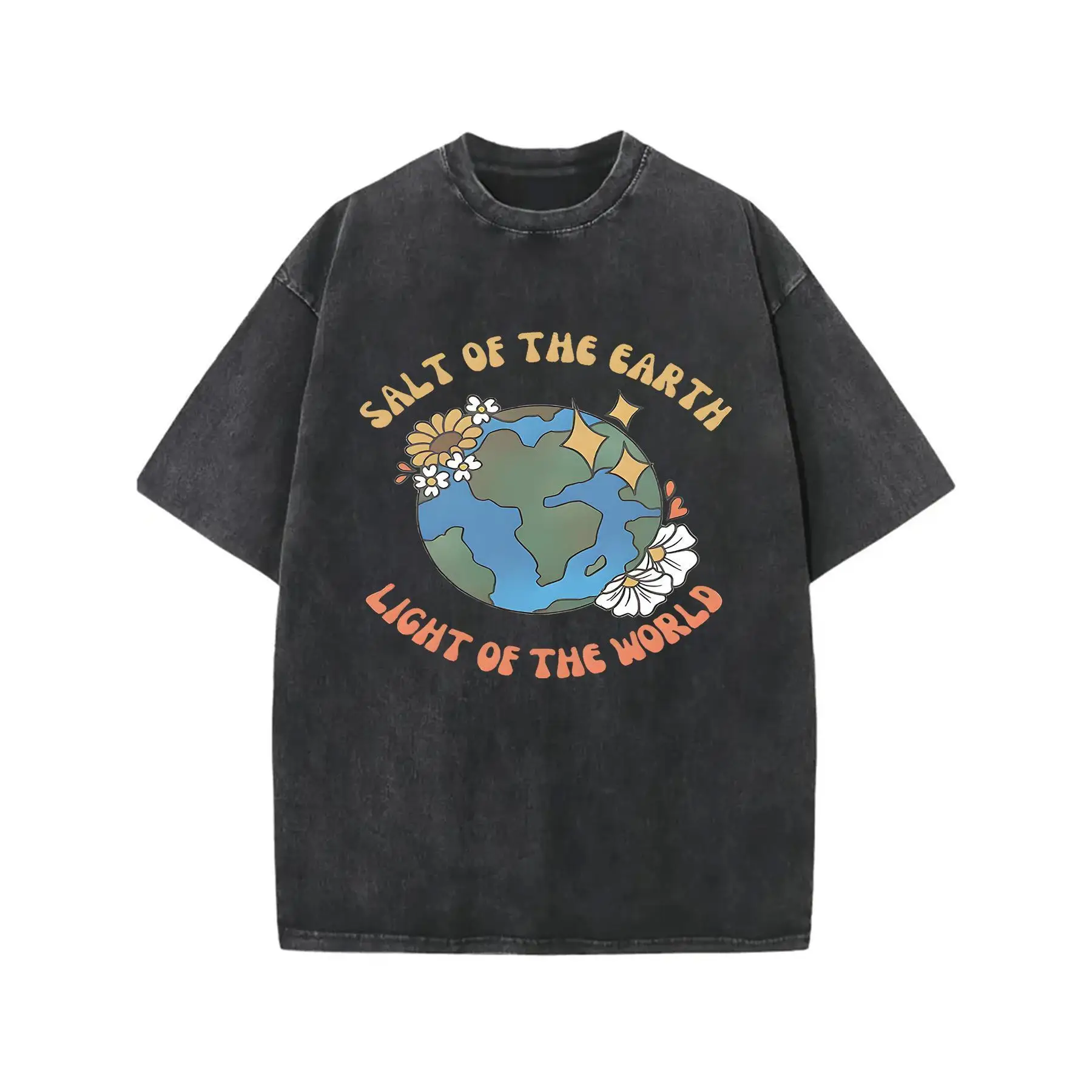 

Salt Of The Earth Light Of The World T-Shirt Christian Faith Graphic Tee Unisex Earth Day Apparel Retro Gift