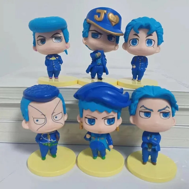 6Pcs/Set JoJo Bizarre Adventure Action Figure Toy Jonathan Joseph Kujo Jotaro Collection Model Doll Children Gifts