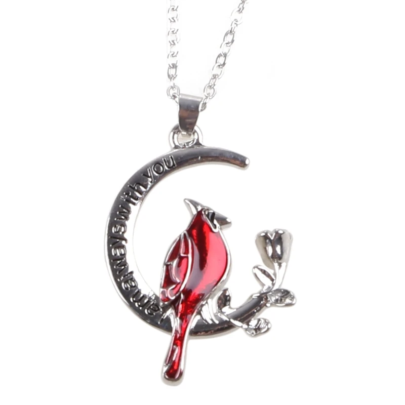 Red Necklace Moon Shaped Pendant Necklace Decorative Jewelry Pendants Accessory for Couple Women Da Dropshipping