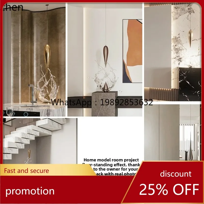 ZML Niche Water Drop Sculpture Pendant Art Hanging Ceiling Soft Decoration Entrance Living Room Ornament
