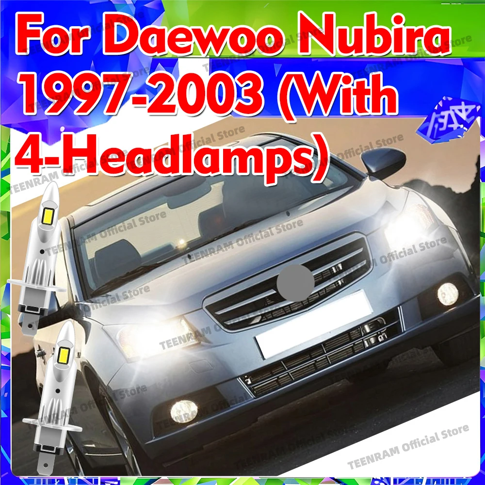 2/4x LED Headlight Bulbs 30000LM 12V Lamp 6000K For Daewoo Nubira (Vehicles With 4-Headlamps) 1997 1998 1999 2000 2001 2002 2003