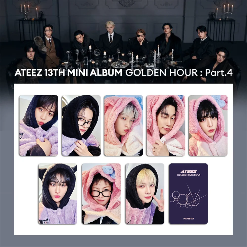 ATEEZ GOLDEN HOUR Part.4 Album Card Character Props LOMO Card Bright Film Card Seonghwa Yeosang Mingi Fans Collection Gift