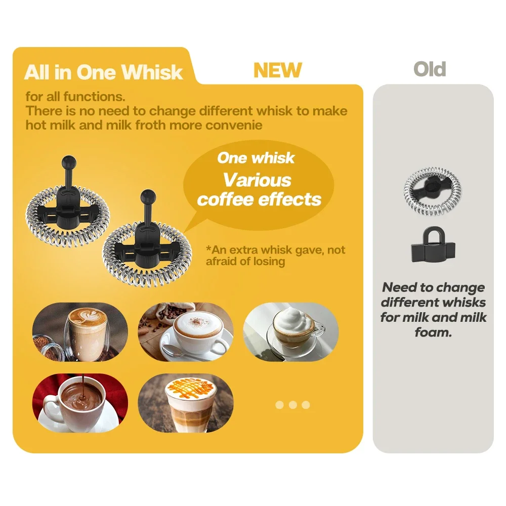 HiBREW مزبد الحليب الكهربائي مزبد رغوة الشوكولاته خلاط الباردة/الساخنة لاتيه كابتشينو التلقائي بالكامل جهاز حفظ حرارة الحليب كول M1A