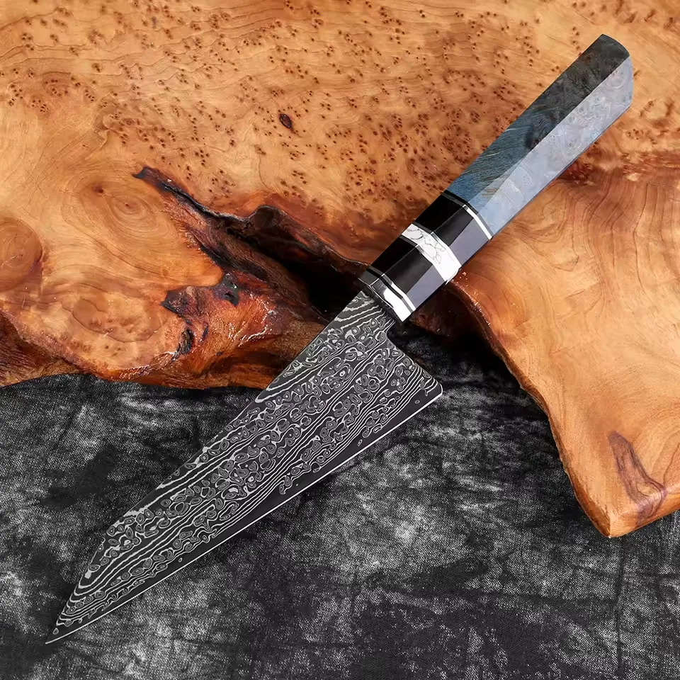 سكّين متعدّد الاستخدامات ياباني دمشق VG10 فولاذ حاد احترافي متعدد الوظائف 5 بوصة سكين فواكه مقبض خشبي مريح