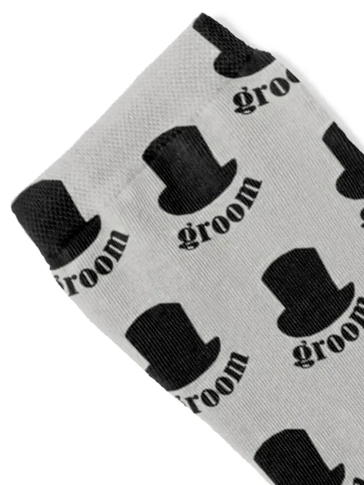 Groom with Top Hat Dove Grey Socks custom sports christmas stocking Men's Socks For Girls Men's