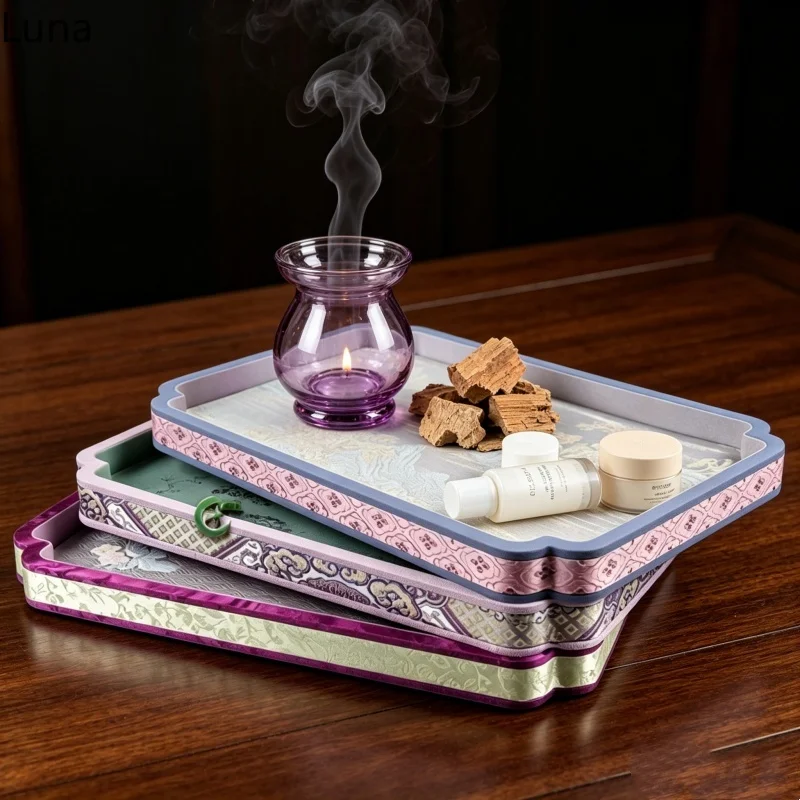 Islamic Silk Brocade Jewelry Tray, Eid Mubarak Gift Box for Hand String & Bangle, Luxury Counter Prop