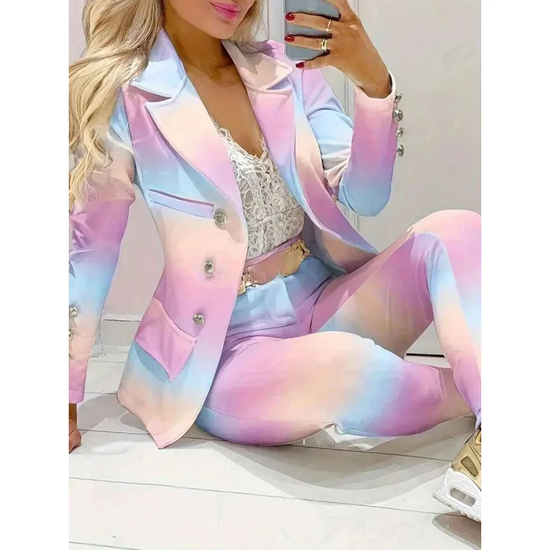 

Floral Print Suit Set Women's Fashion Ensemble Summer Collection K 57453 Cross-Border International Stylish Workwear